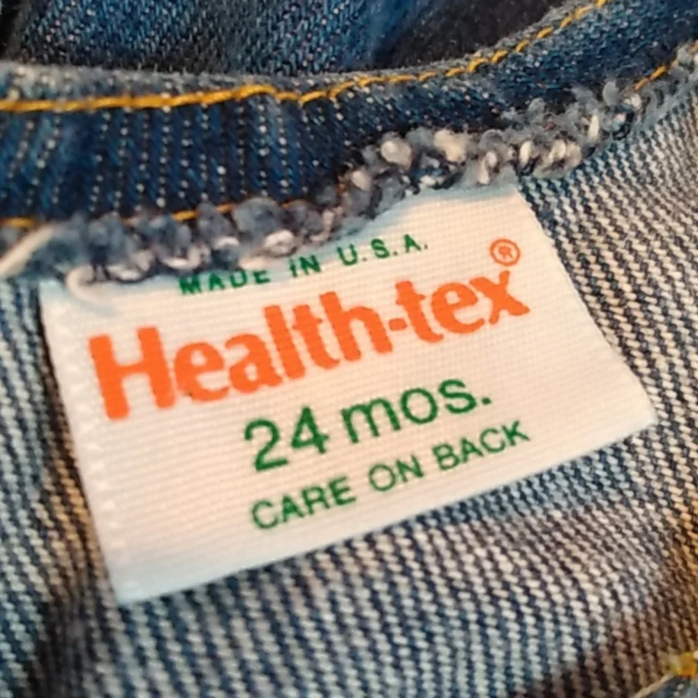 🐰HP! Vtg. Healthtex | Toddler Bunny Rabbit Spring Summer Denim Overalls 24M